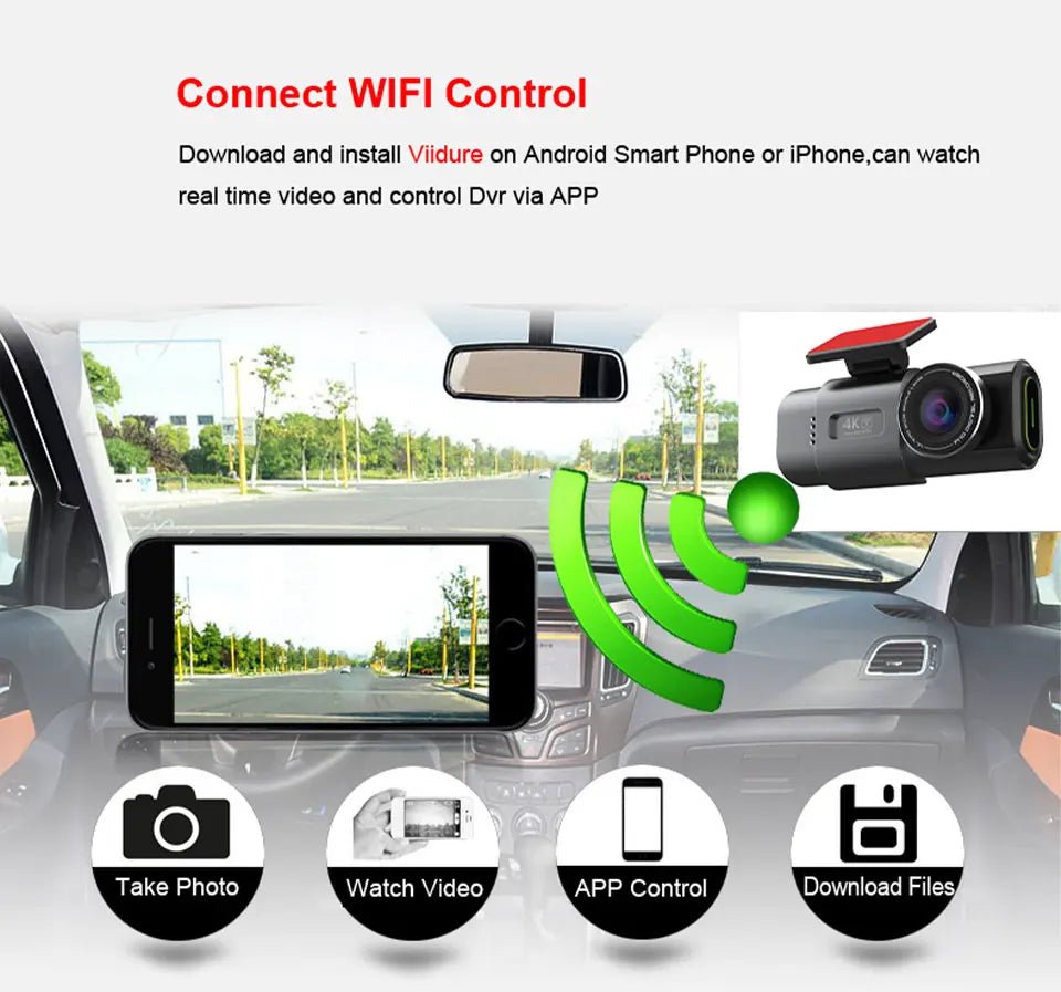 Dashcam™Caméra de tableau de bord 4K UHD - Accessoires Auto Connectes