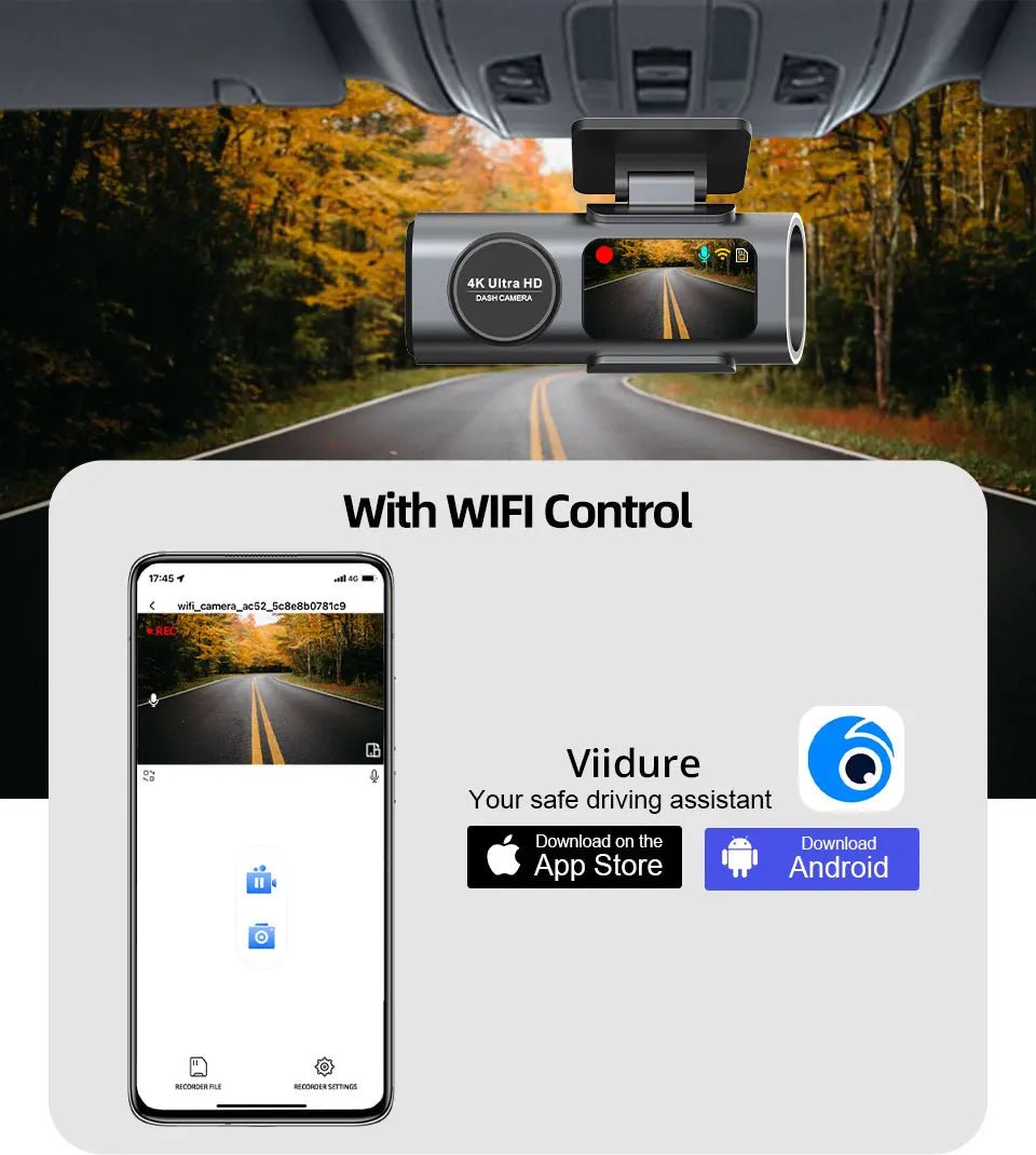 Dashcam™Caméra de tableau de bord 4K UHD - Accessoires Auto Connectes